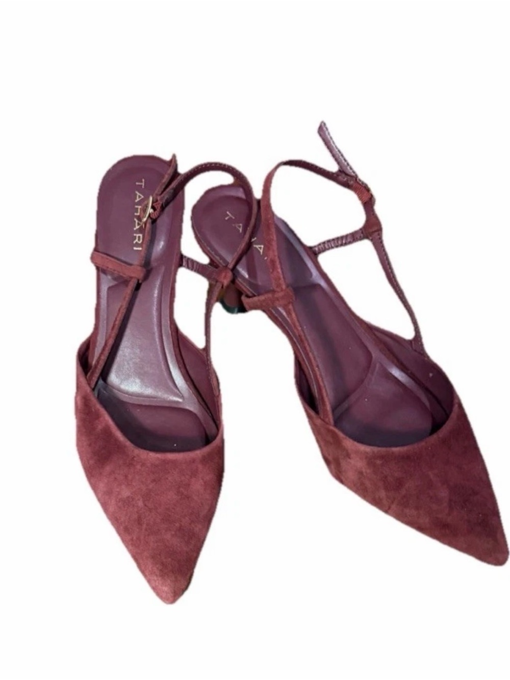 Tahari Burgundy Suede Slingback Heels – Women’s Size 8.5